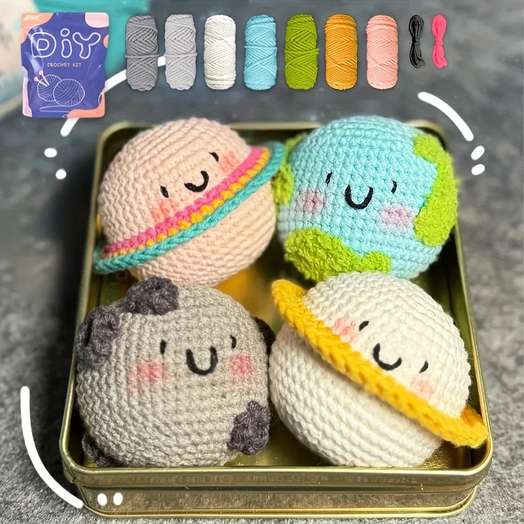 4pcs Planet Crochet Kit