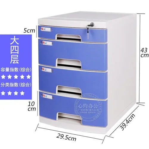 Desktop File Cabinet: A4 File Drawers with Lock, Office Receipt Storage Box, Plastic File Organizer for Desk,  Document Storage