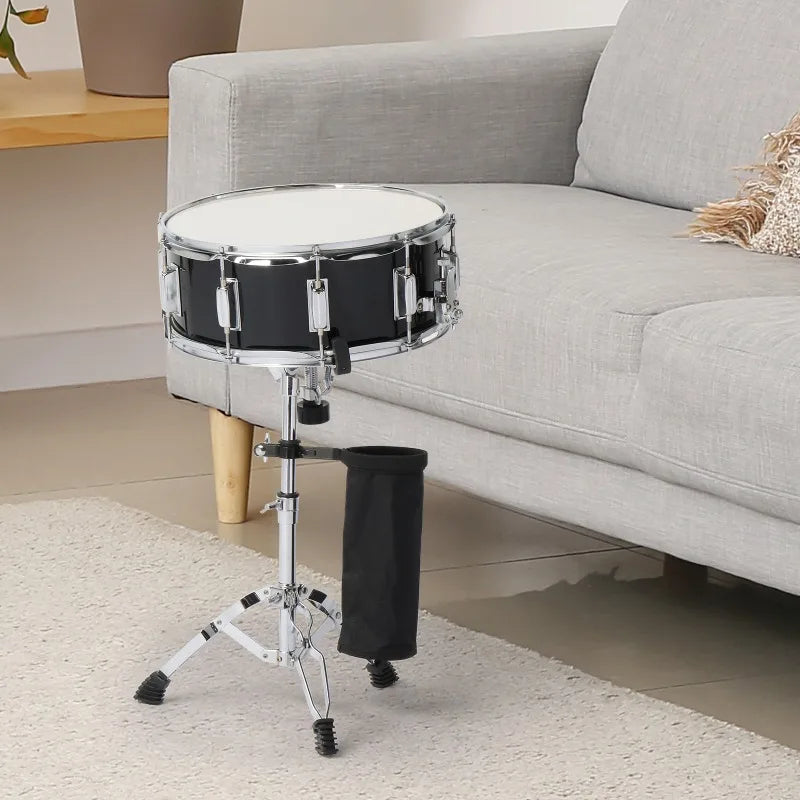 Black Snare Drum with Stand Bag Set