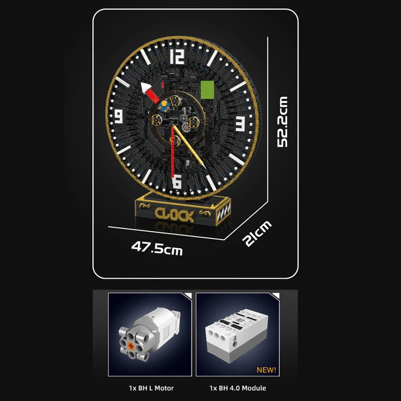 Motorized Mechanical Grand Clock Building STEM Set