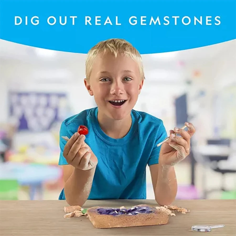 STEM Mega Gemstone Dig Kit-dig and discover gemstone crystal dig toy set child educational toy crystal mining kit