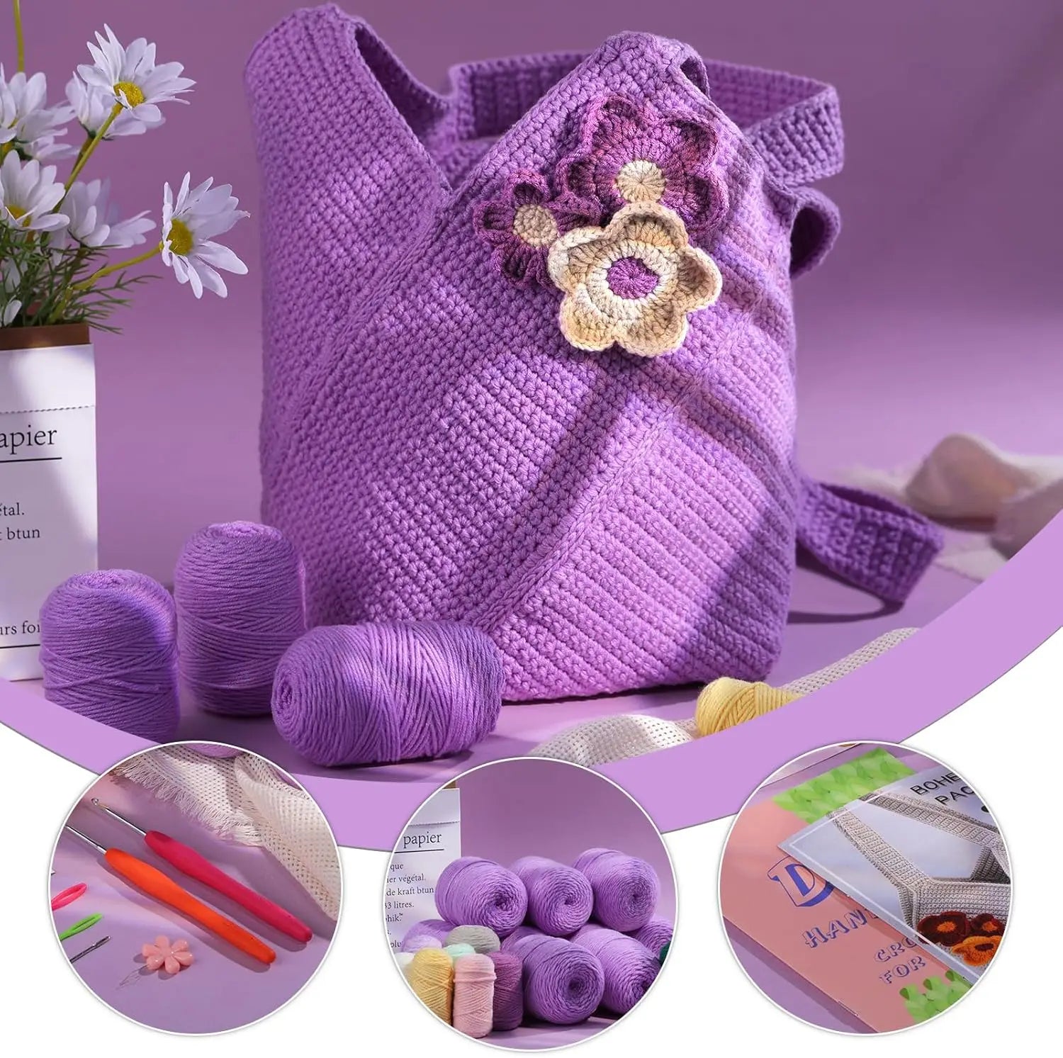 MIUSIE Crochet Bag Kit w/Video Tutorials