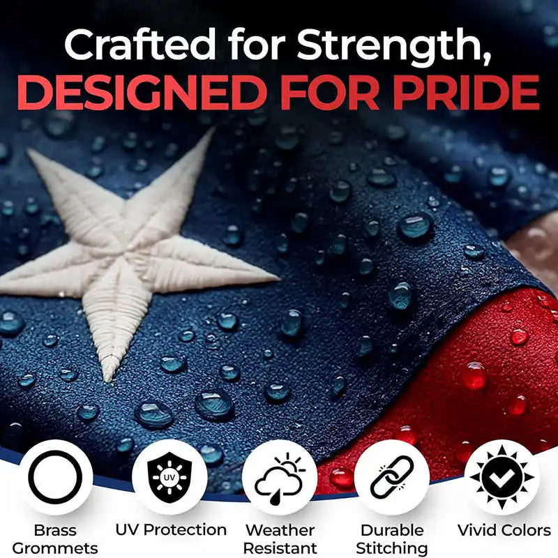 Outdoor USA Flag 3x5 Feet Waterproof Nylon Embroidered Stars Sewn Stripes Brass Grommets