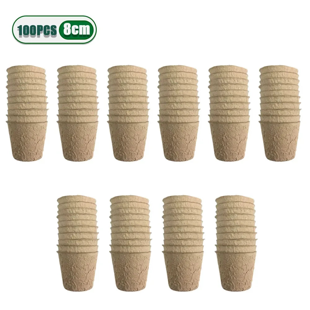 3.15 Inch Biodegradable Peat Seedling Pots for Succulent Propagation Flower Germination Durable Plant Seed Trays Outdoor Use
