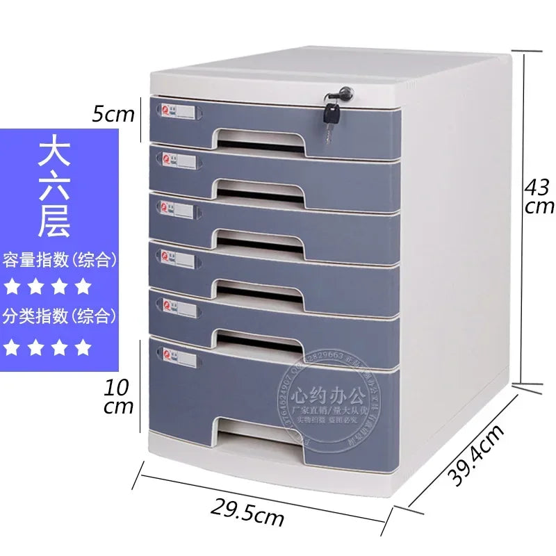 Desktop File Cabinet: A4 File Drawers with Lock, Office Receipt Storage Box, Plastic File Organizer for Desk,  Document Storage