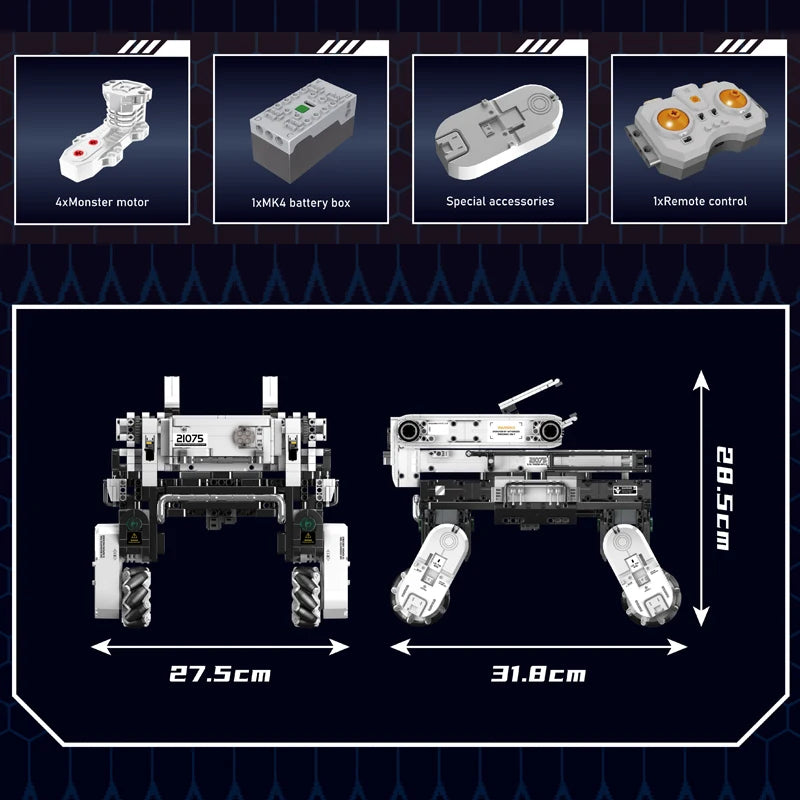 Remote Control All-terrain Mechanical Dog Building Block Set