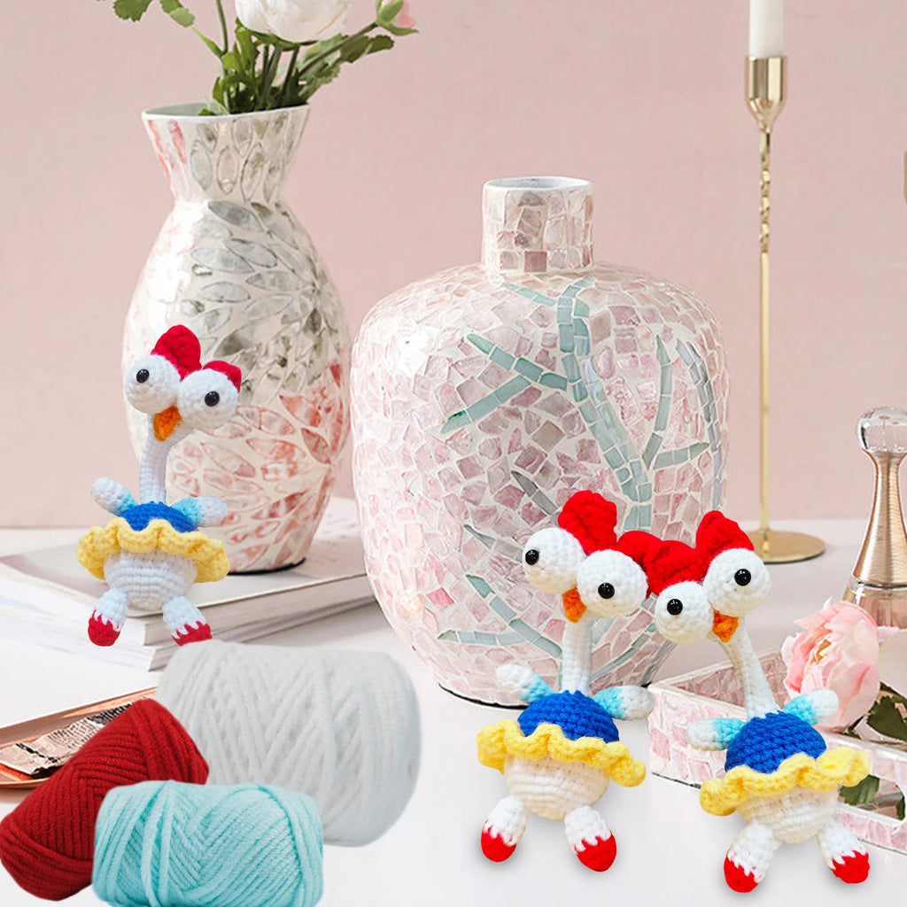 Chicken Crochet Kit for Beginners with Crochet Yarn - Beginner Crochet Kit for Adults Kids with Step-by-Step Video Tutorials