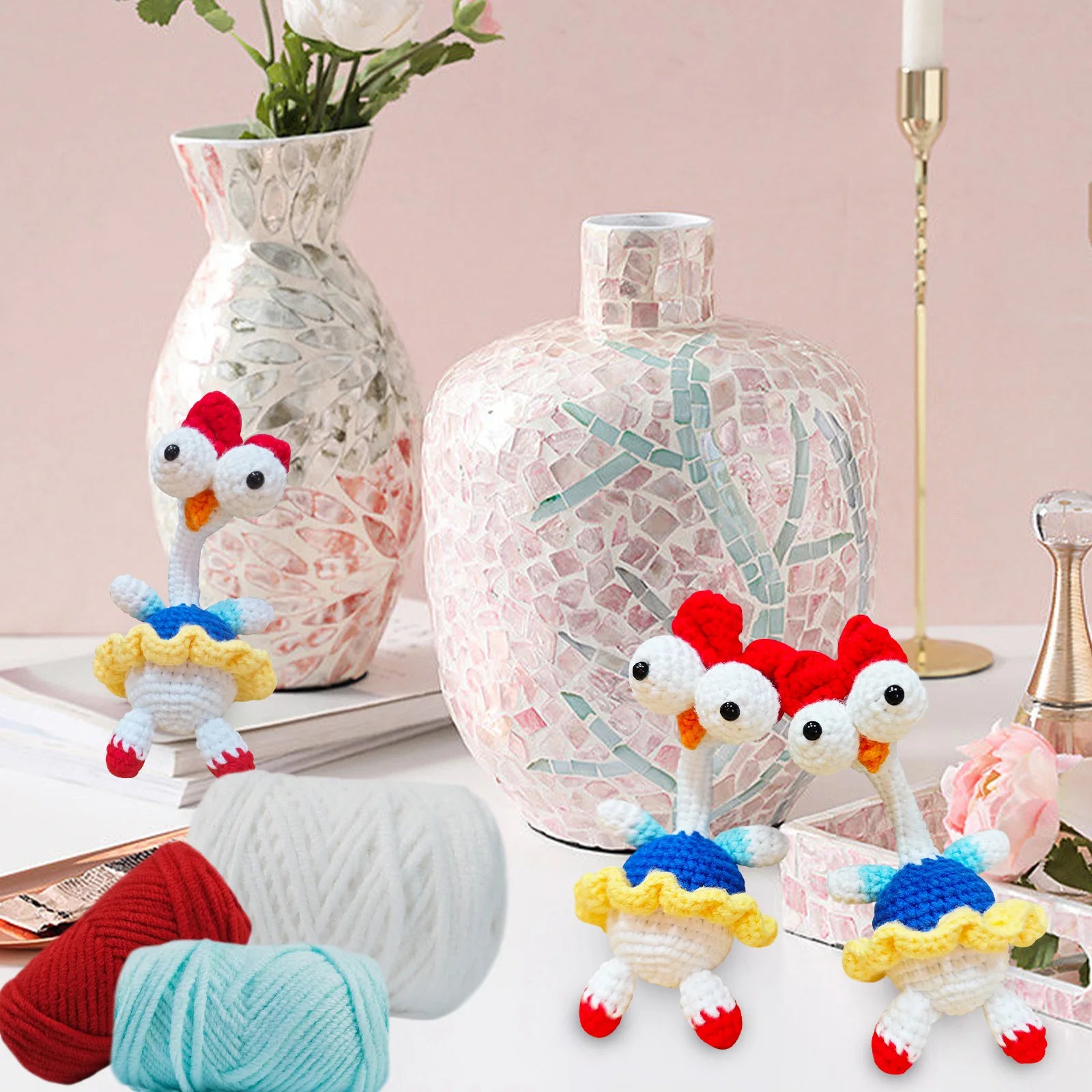 Chicken Crochet Kit for Beginners with Crochet Yarn - Beginner Crochet Kit for Adults Kids with Step-by-Step Video Tutorials