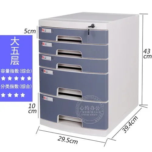 Desktop File Cabinet: A4 File Drawers with Lock, Office Receipt Storage Box, Plastic File Organizer for Desk,  Document Storage