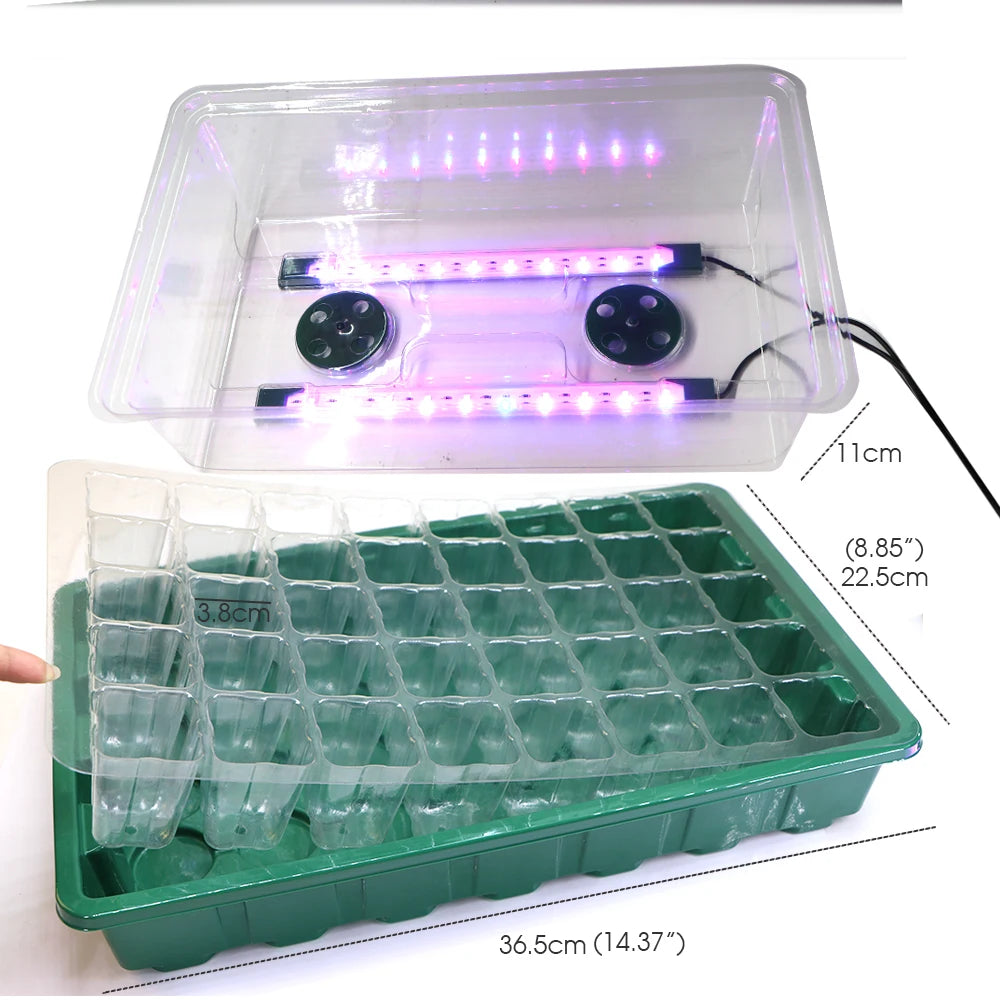 Seed Starter Tray 40/80 Cells with 2 Long Strip Grow Lights