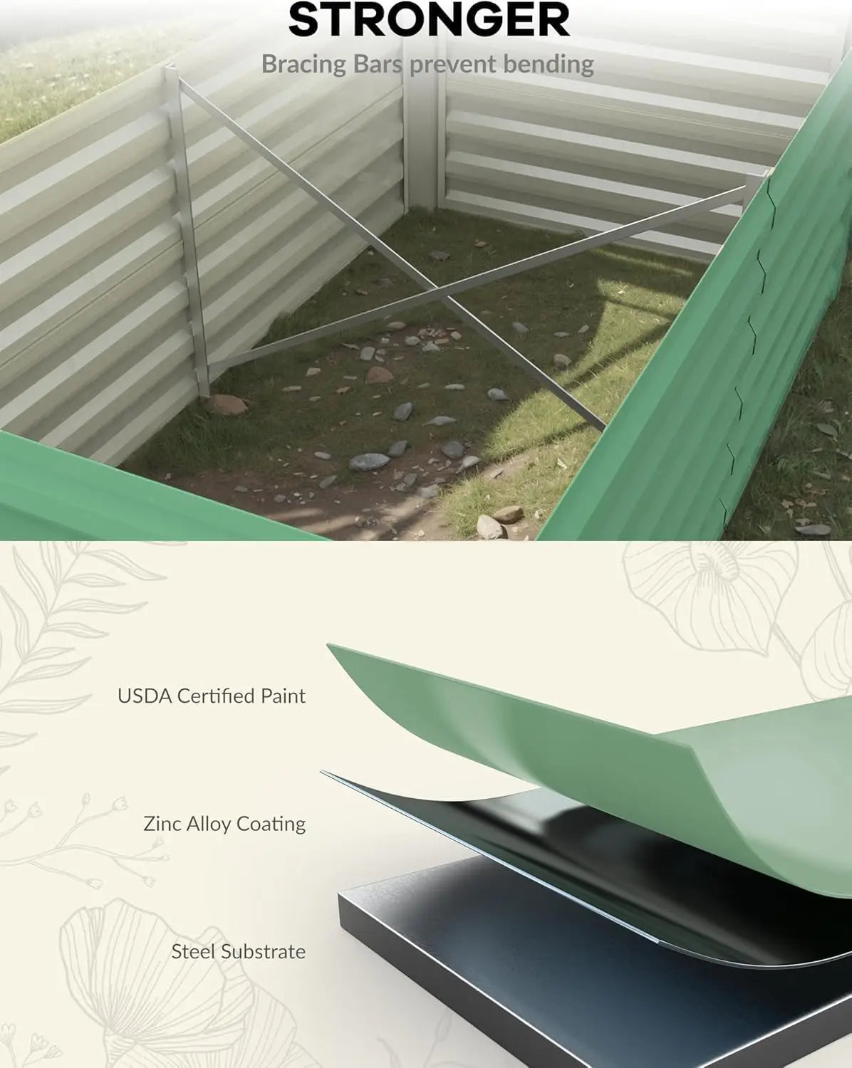 Galvanized Raised Garden Bed Deep Root Planter Box for Vegetables Flowers Herbs-Large Metal Raised Garden Bed Kit