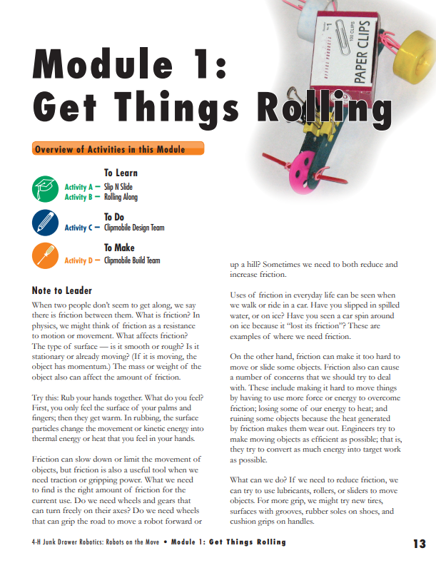 Junk Drawer Robotics Level 2: Robots on the Move