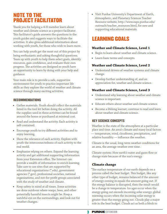 Weather and Climate Science Facilitator Guide