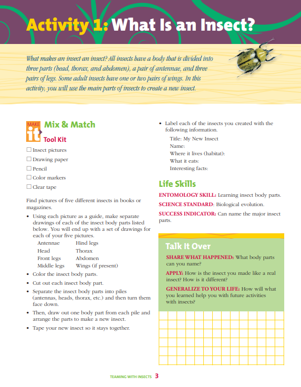 Teaming With Insects: Entomology Curriculum Level 1