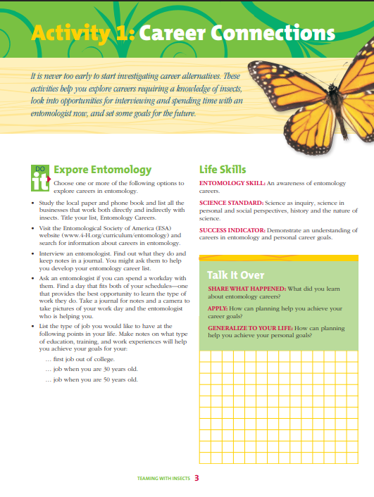 Teaming With Insects: Entomology Curriculum Level 3