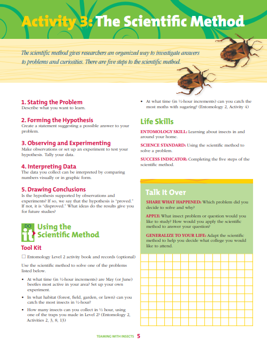 Teaming With Insects: Entomology Curriculum Level 3