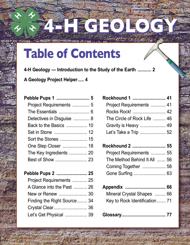 4-H Geology: Introduction to the Study of the Earth