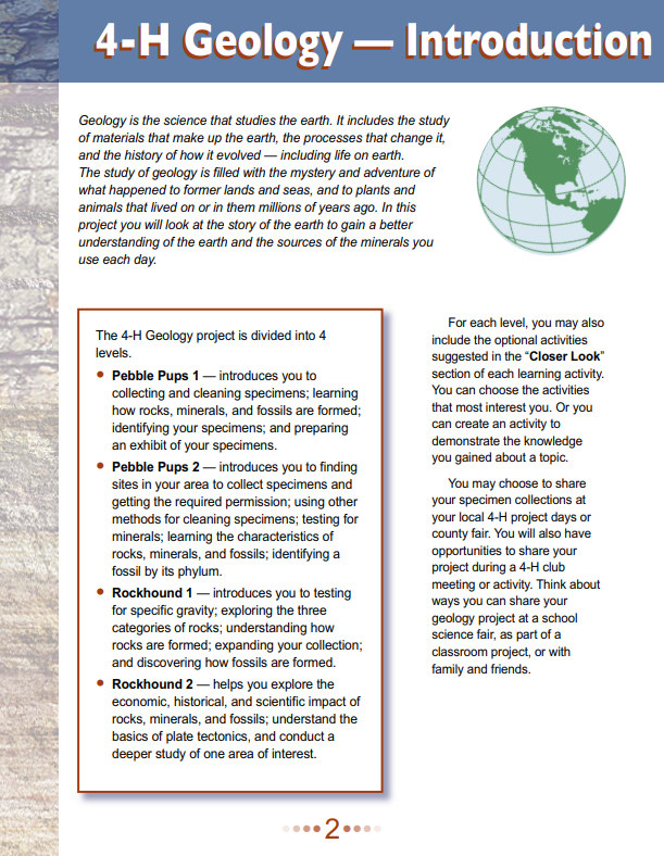 4-H Geology: Introduction to the Study of the Earth