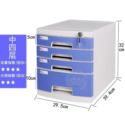 Desktop File Cabinet: A4 File Drawers with Lock, Office Receipt Storage Box, Plastic File Organizer for Desk,  Document Storage