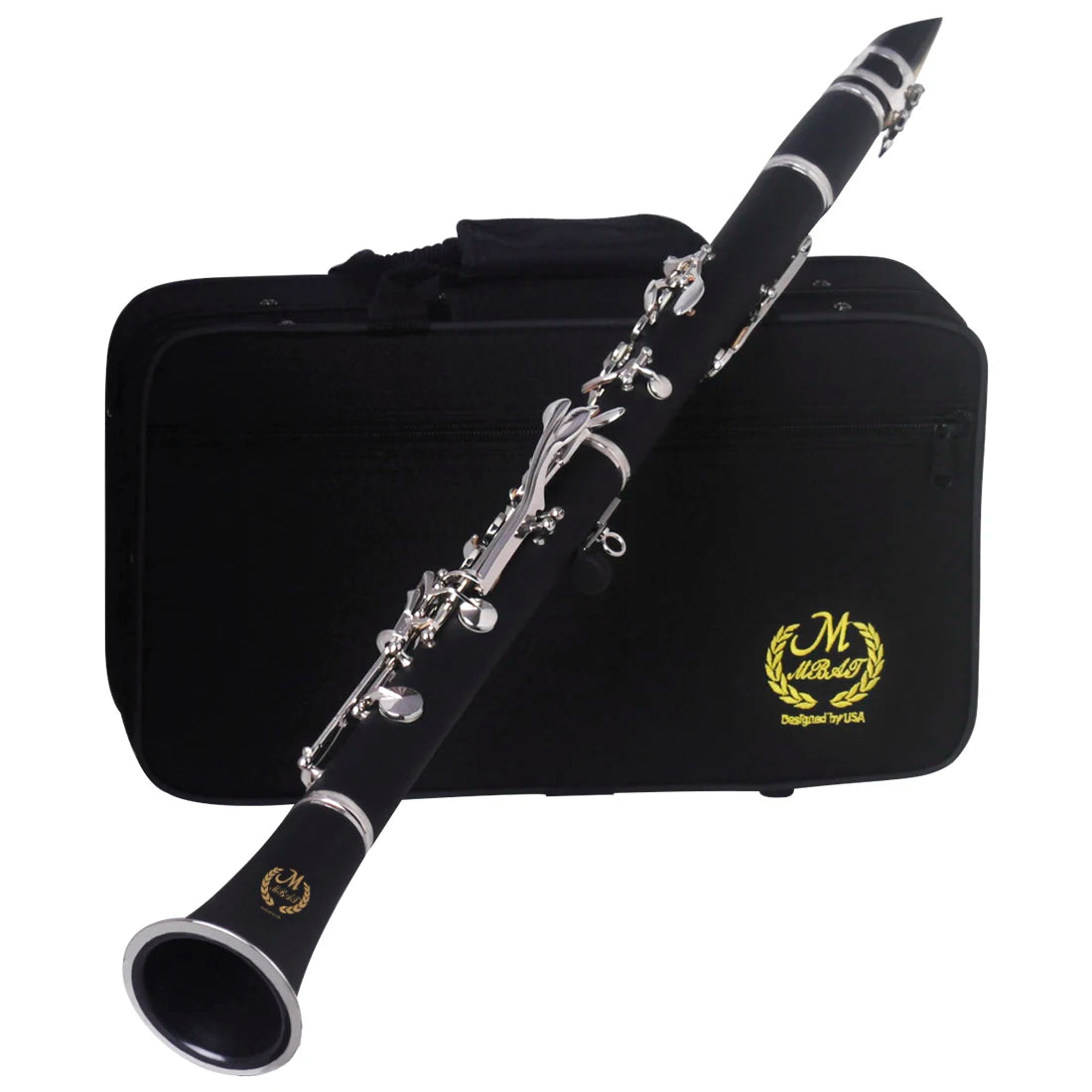 M MBAT Clarinet Bb 17 Key Clarinet Bakelite Body Material Woodwind instruments Clarinette with Box Cleaning Cloth