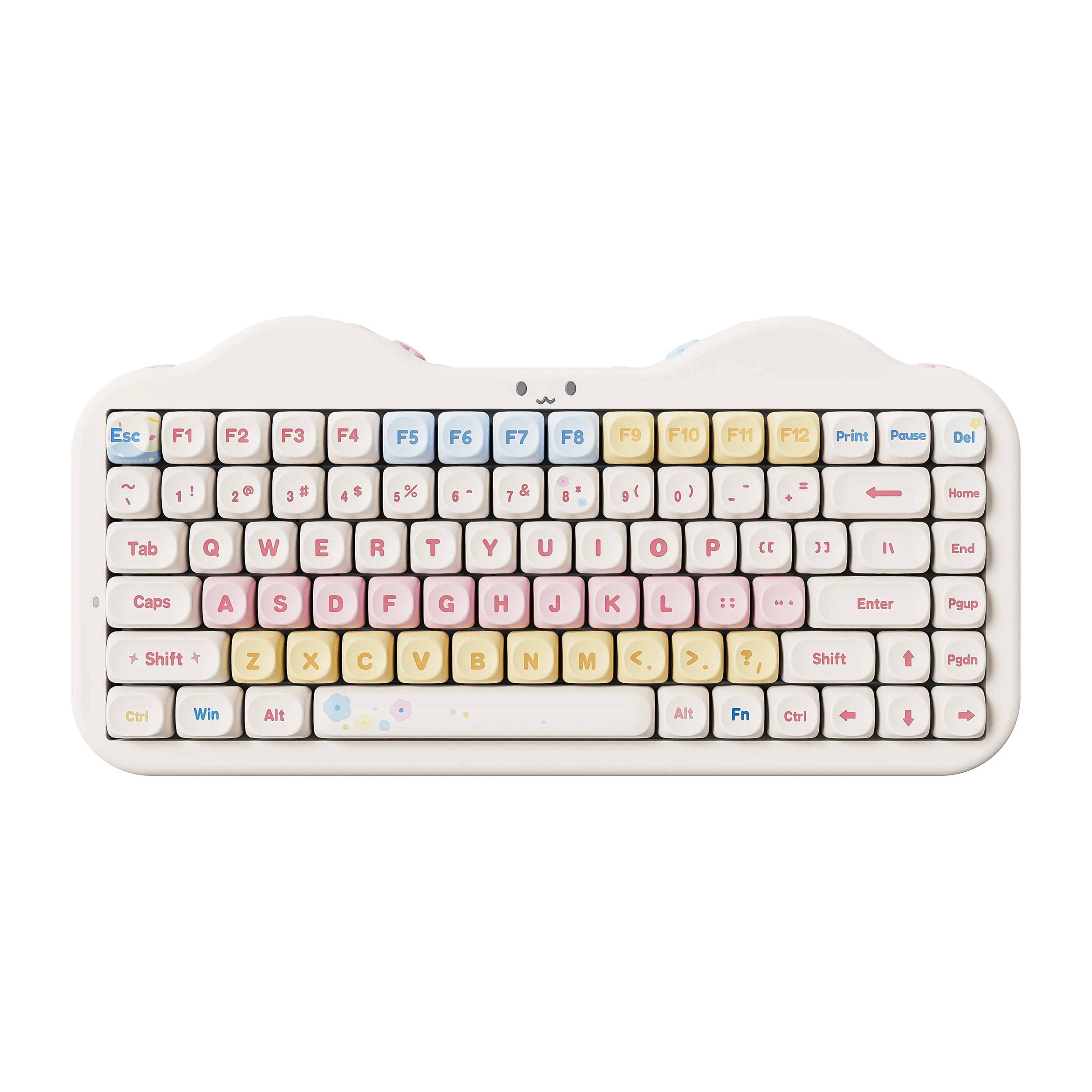 Pink Wireless Mechanical Keyboard, Cute Cake Design for Win/Mac/Gaming