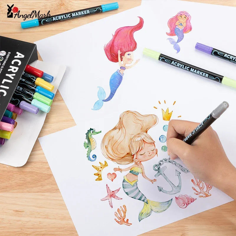 120 Color Dual Tip Acrylic Paint Pen