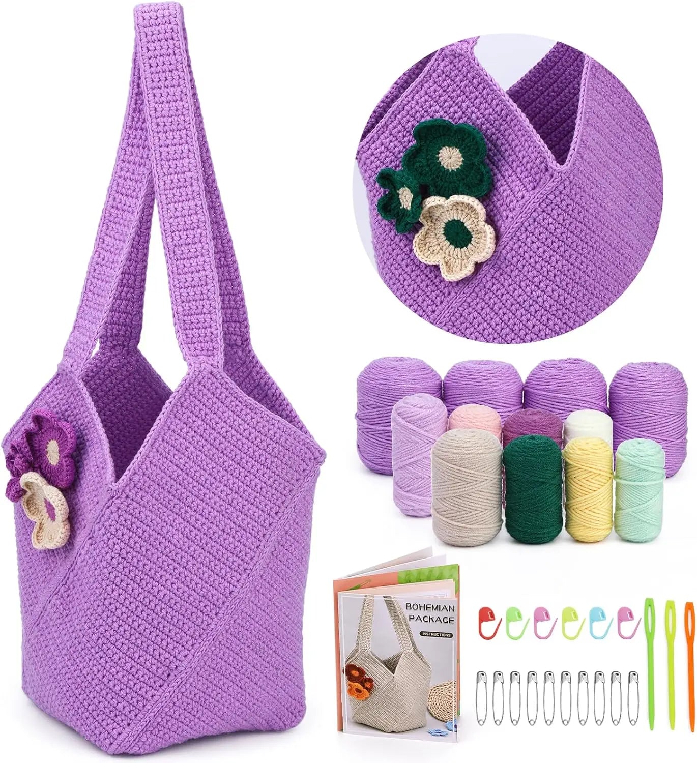 MIUSIE Crochet Bag Kit w/Video Tutorials