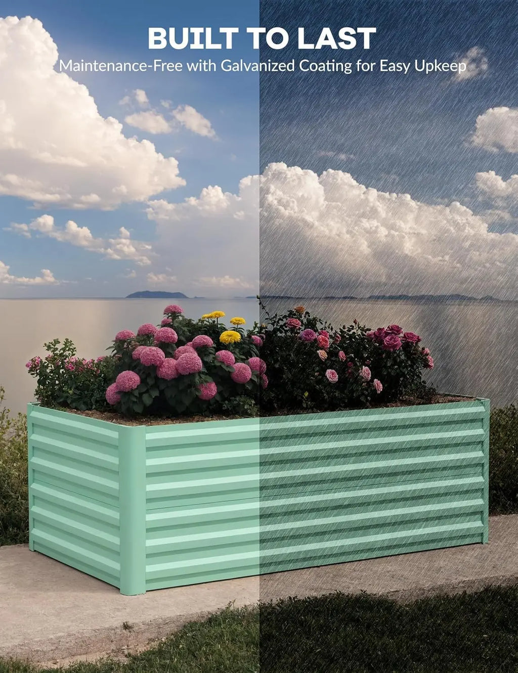 Galvanized Raised Garden Bed Deep Root Planter Box for Vegetables Flowers Herbs-Large Metal Raised Garden Bed Kit