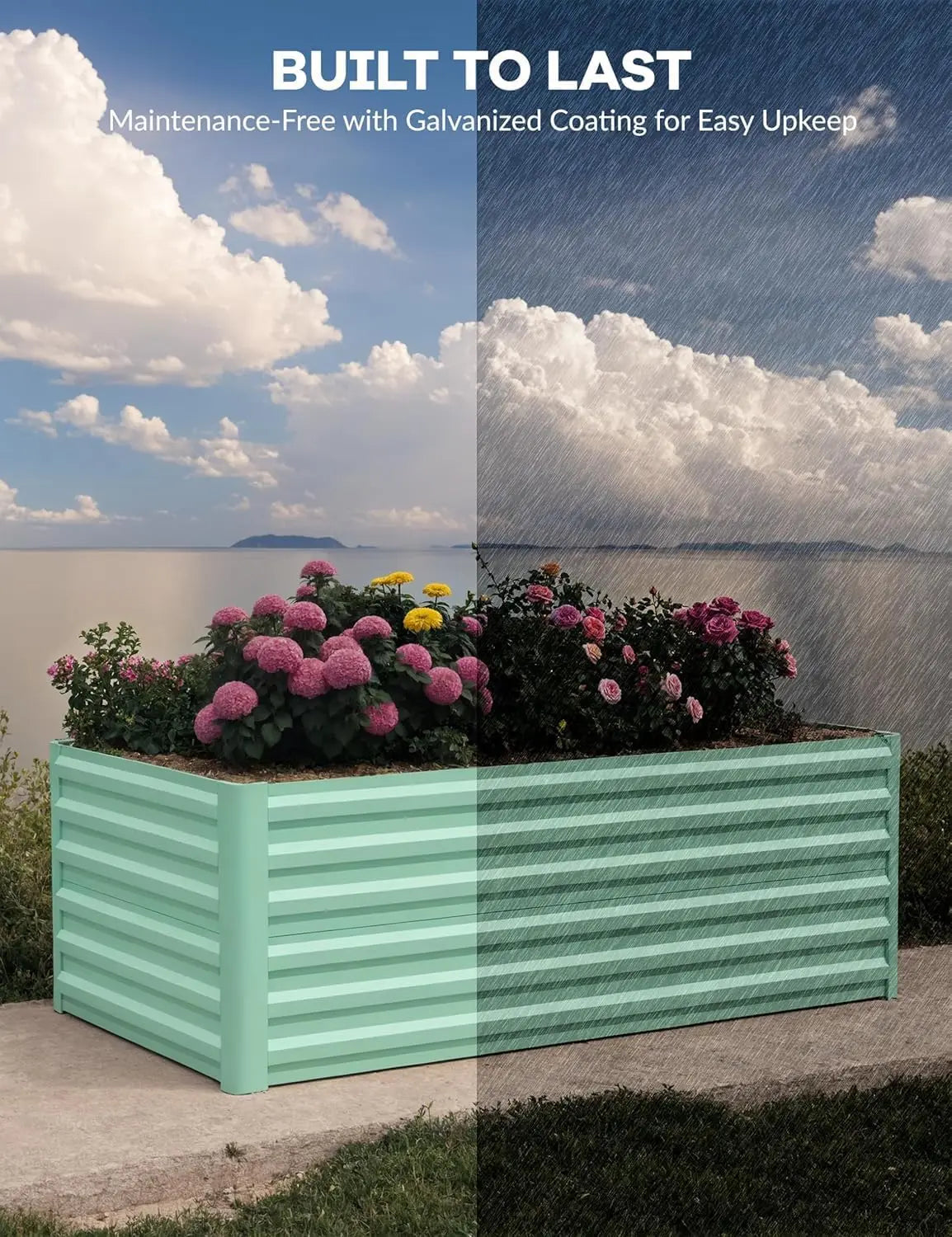 Galvanized Raised Garden Bed Deep Root Planter Box for Vegetables Flowers Herbs-Large Metal Raised Garden Bed Kit