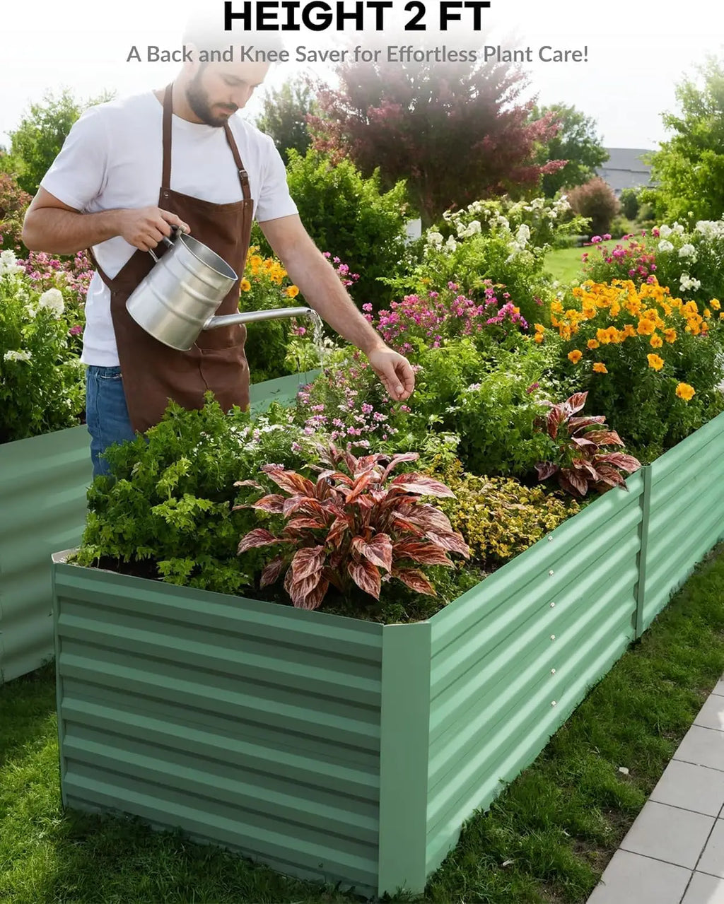 Galvanized Raised Garden Bed Deep Root Planter Box for Vegetables Flowers Herbs-Large Metal Raised Garden Bed Kit