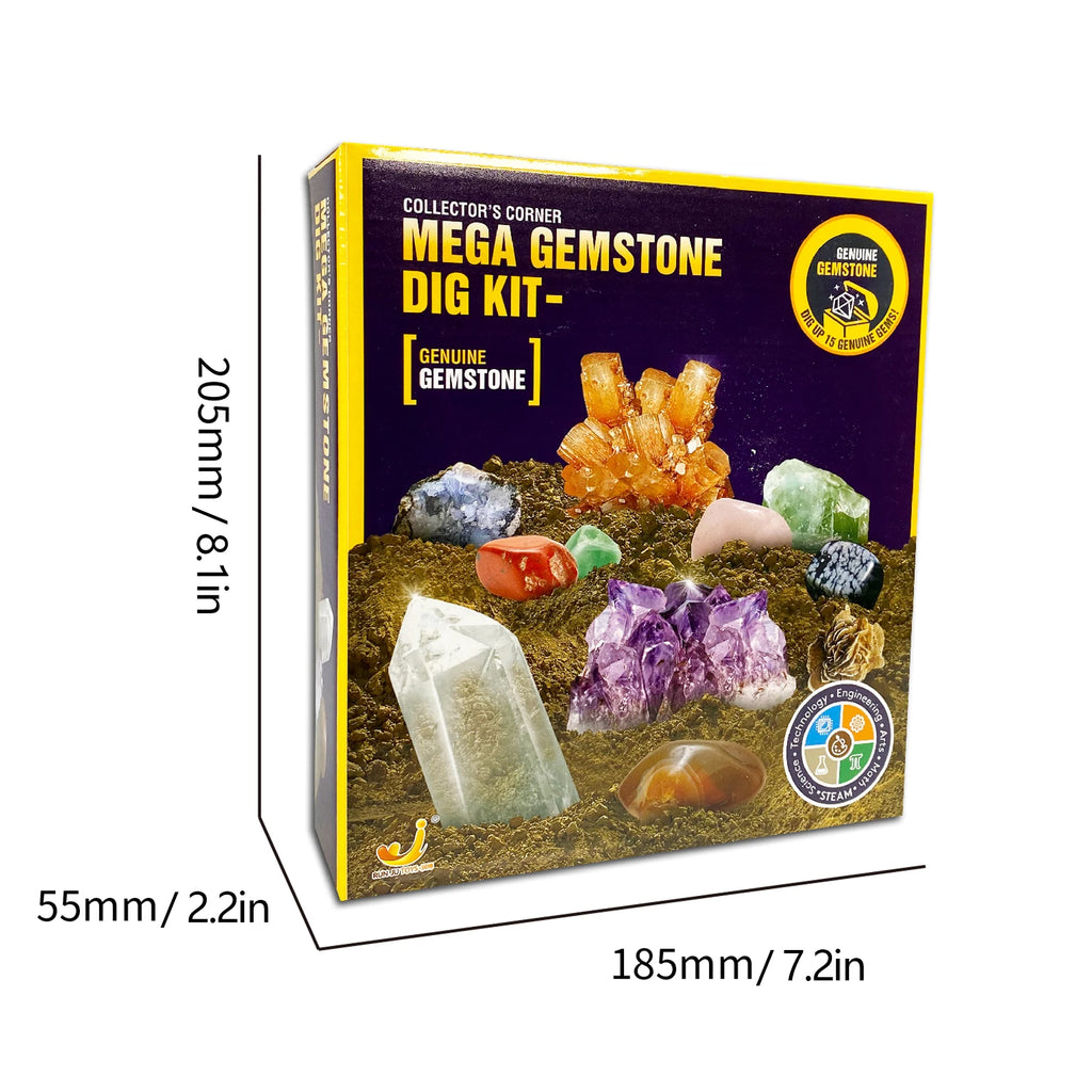 STEM Mega Gemstone Dig Kit-dig and discover gemstone crystal dig toy set child educational toy crystal mining kit