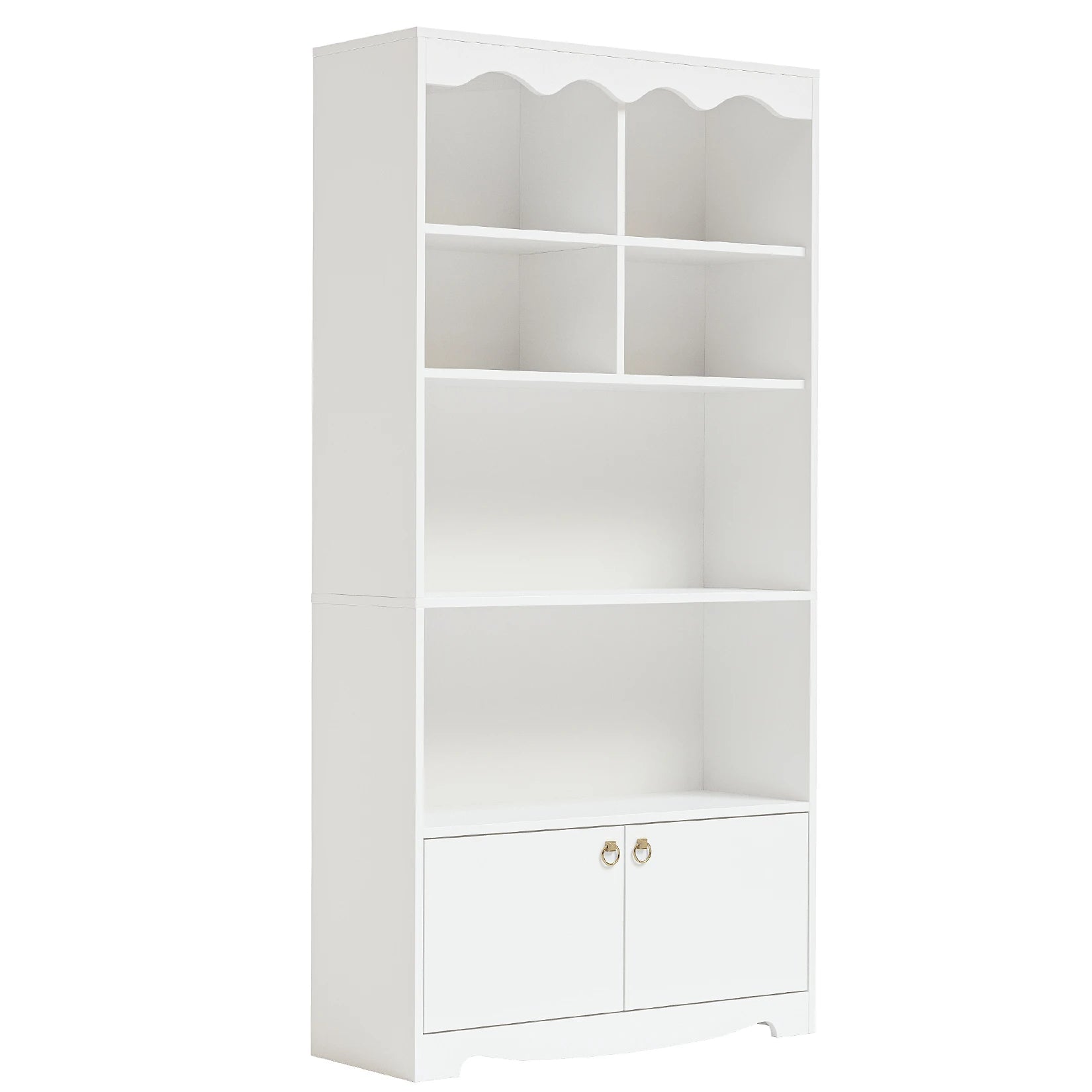 63 Inch Tall Bookcase with 6 Cubes and 2 Doors