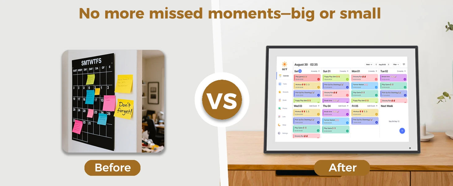 10.1 inch Digital Calendar & Chore Chart,Smart Touchscreen Interactive Display for Family Schedules, Wall & Desk Mountable