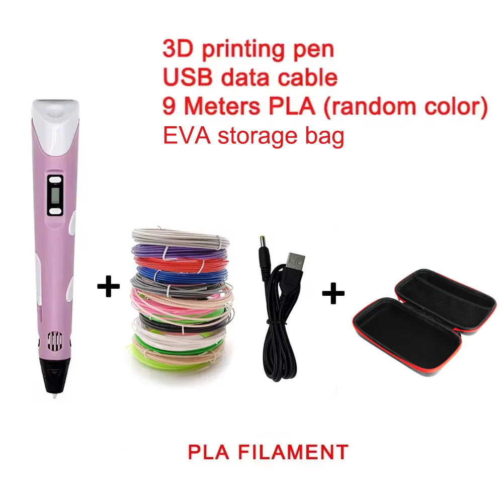 Electronic 3D Printing Pen with PLA & Storage Bag