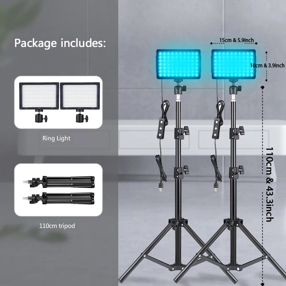 LED Photography /Video Light Panel,Tripod Stand, RGB Filters