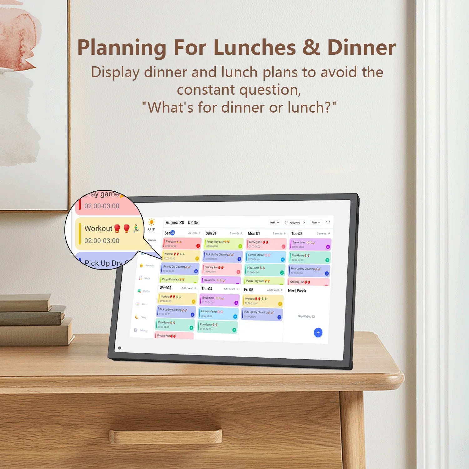 10.1 inch Digital Calendar & Chore Chart,Smart Touchscreen Interactive Display for Family Schedules, Wall & Desk Mountable