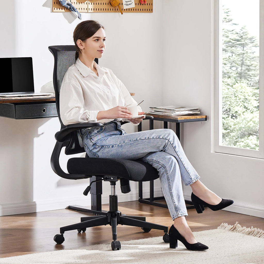 JHK Ergonomic Mesh Lumbar Support Office Desk Computer Chair High Back Swivel Rolling Gaming Chairs With Wheels And Flip-up Arms