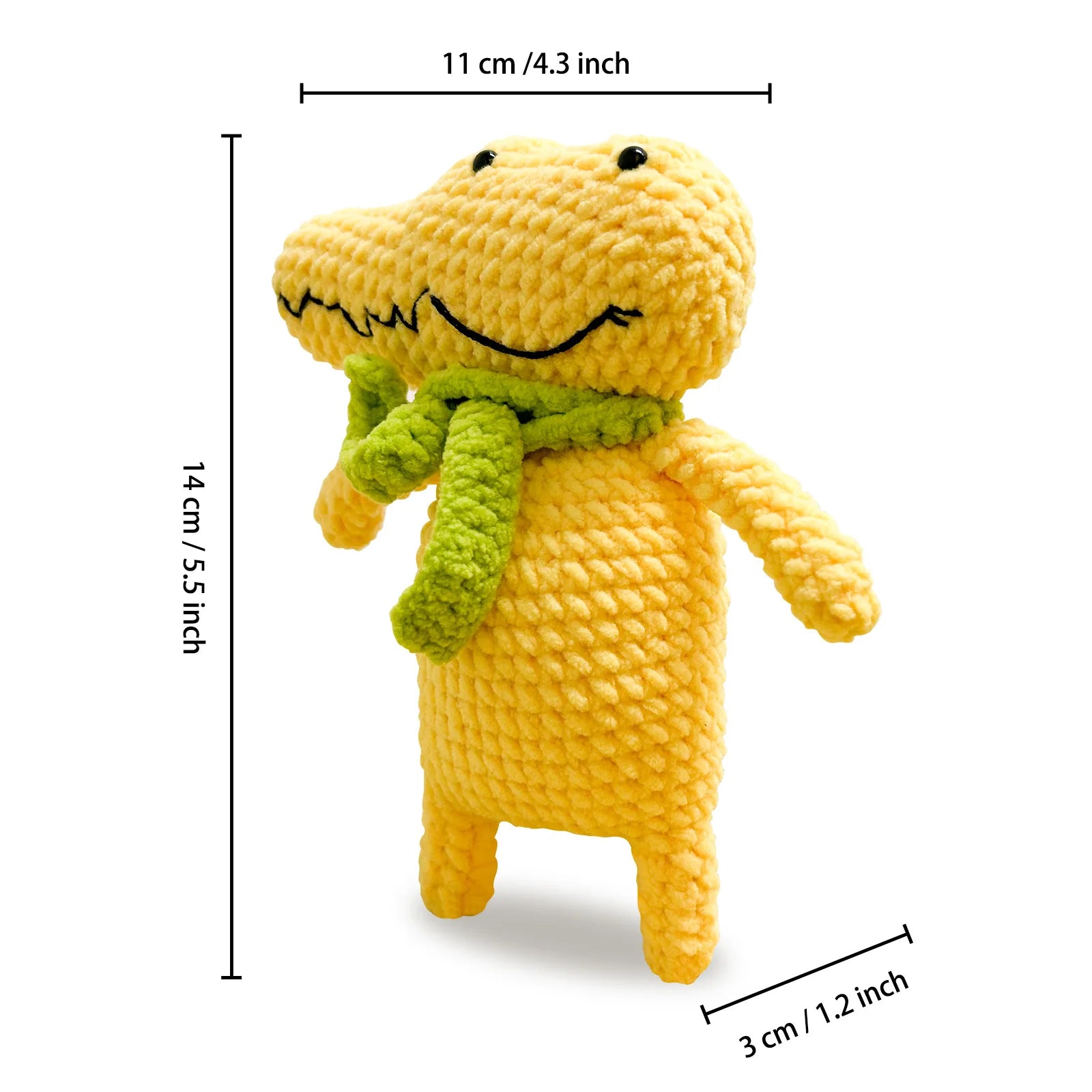 Crocodile Beginner Crochet Animal Kit Easy Yarn with Instruction Manual and Video Tutorial