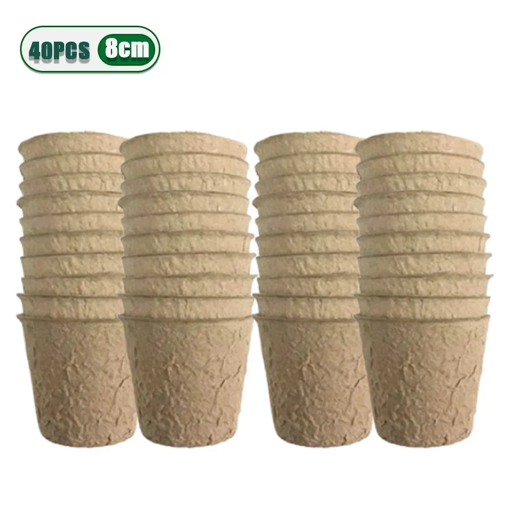 3.15 Inch Biodegradable Peat Seedling Pots for Succulent Propagation Flower Germination Durable Plant Seed Trays Outdoor Use