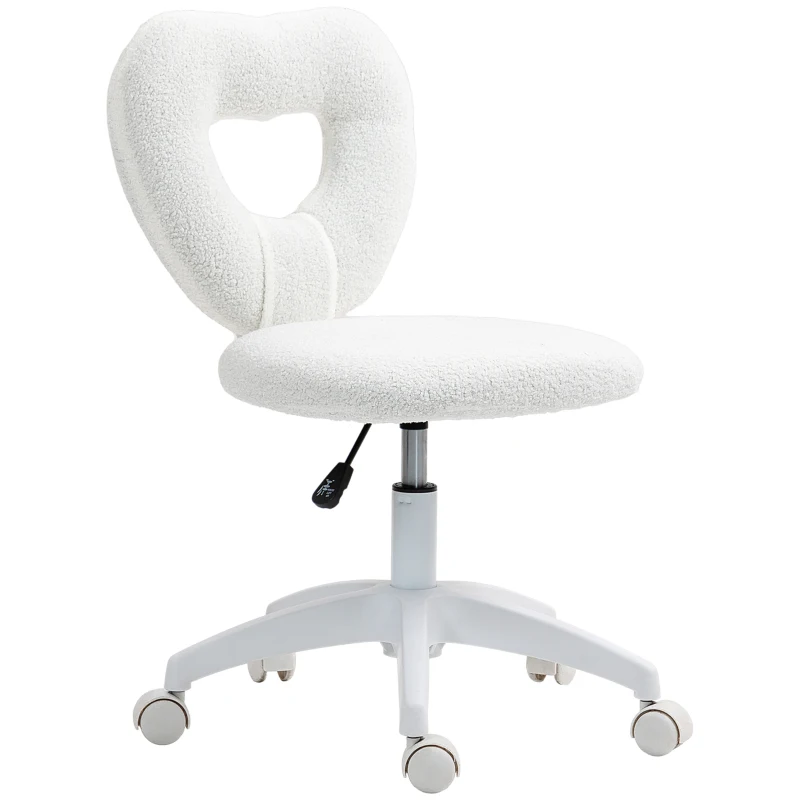Armless Computer Desk Chair | White