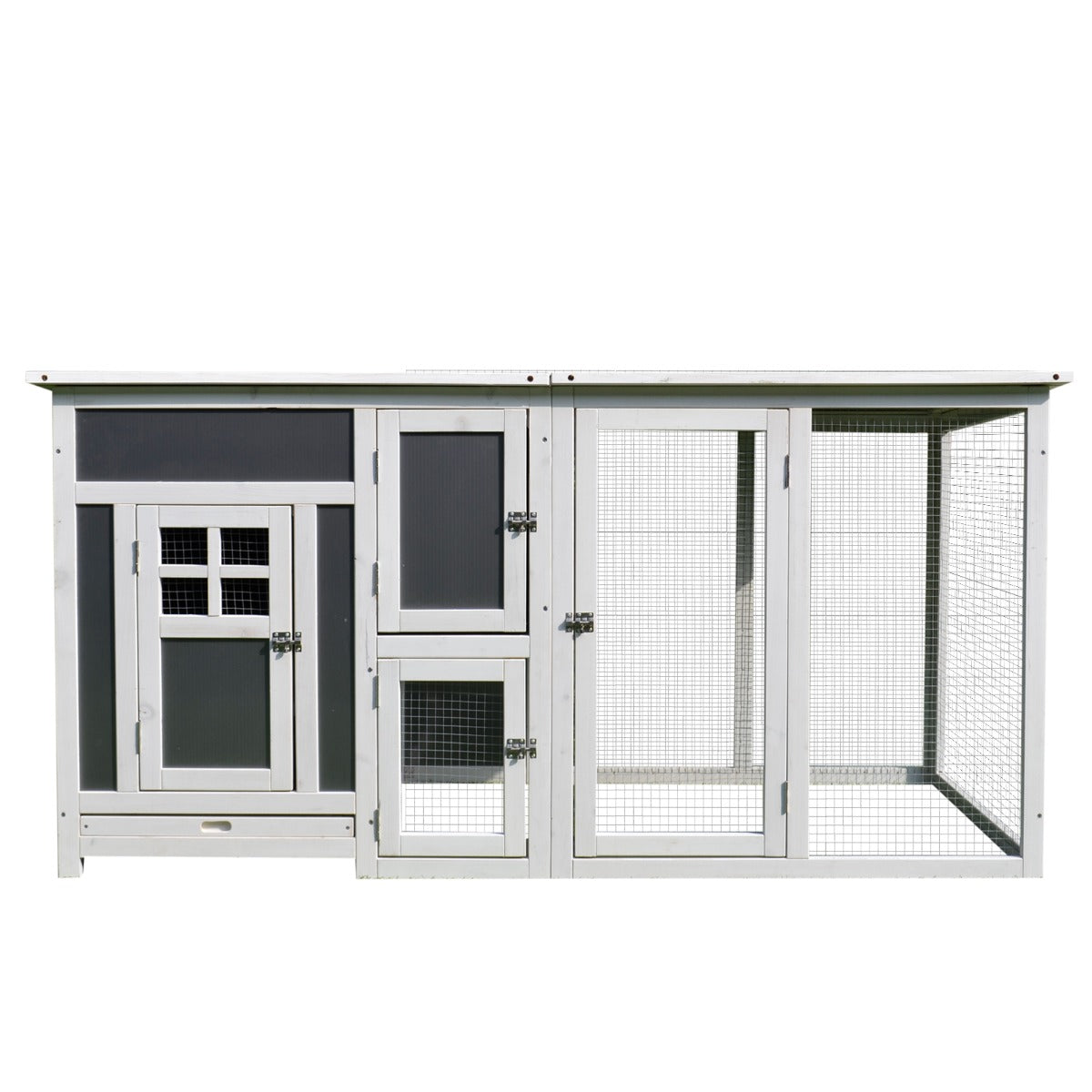 32" Outdoor Open Covered Chicken Coop House with Run and Nesting Box and