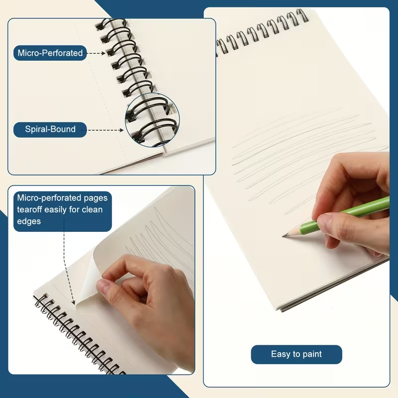 20 Mixed Media Spiral Bound Sketch Pads 5.5" x 8.5" | 30 Sheets Each