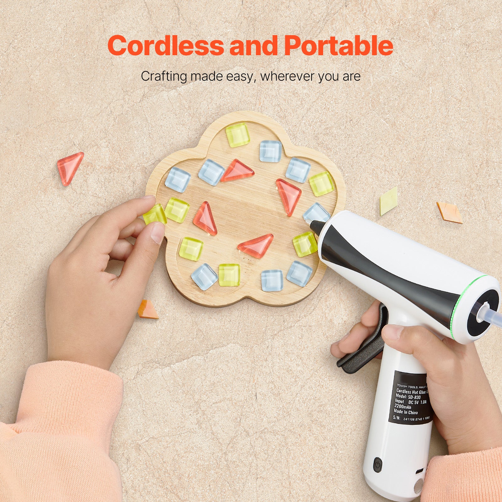 VEVOR Hot Glue Gun, Rechargeable Mini Wireless