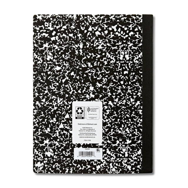5 Pack Pen + Gear Composition Book Wide Ruled 7.25x9.75 | 80 Sheets