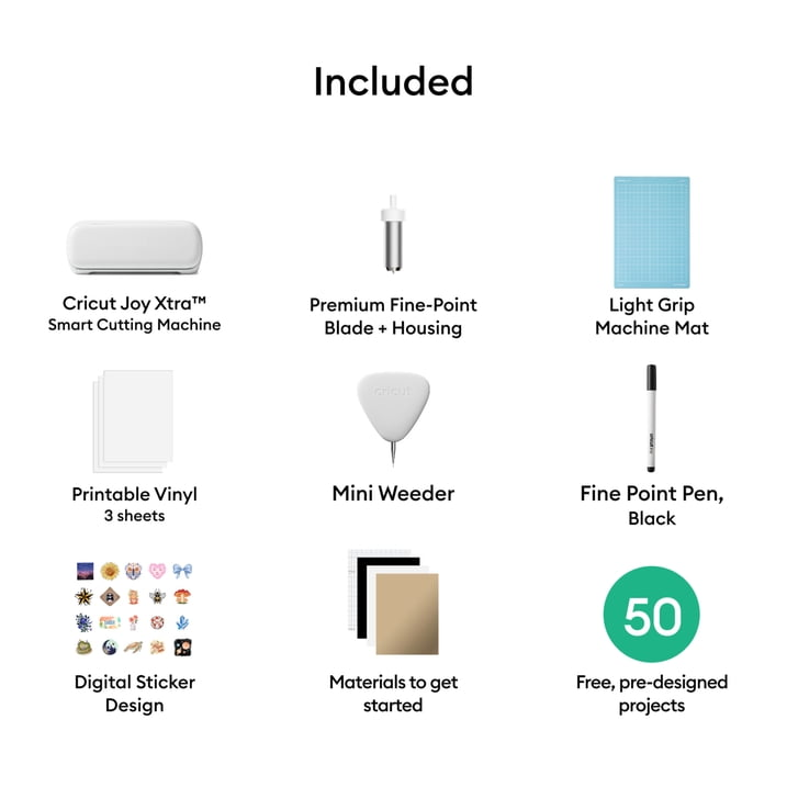 Cricut Joy Xtra Die-Cutting Machine with Sticker Edition Bundle, White