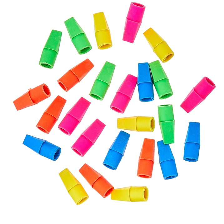 Pencil Cap Erasers 25 Count