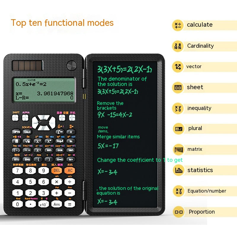 2 In 1 Foldable Scientific Calculator Handwriting Tablet With Learning Function