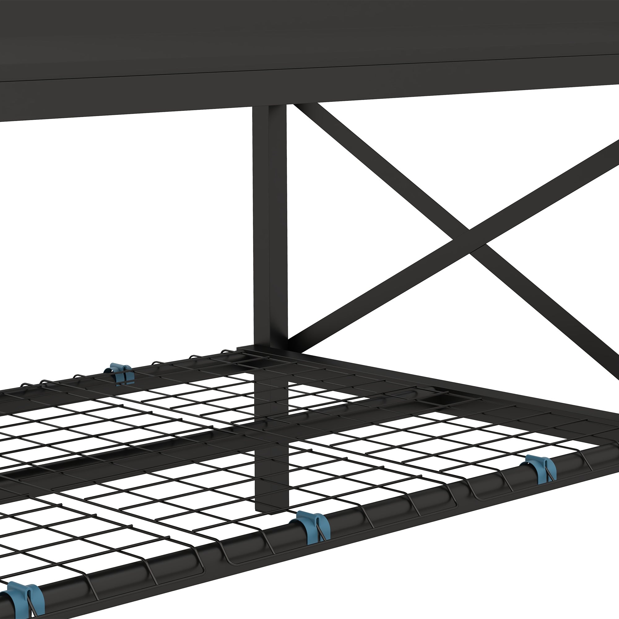 Galvanized Raised Garden Bed, Metal Planter Box with Legs, Storage Shelf and Bed Liner, Black