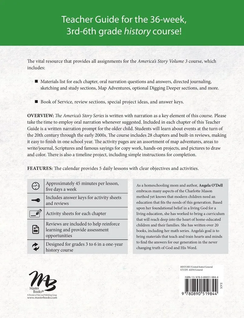 America's Story 3 (Teacher Guide) Grades 3-6