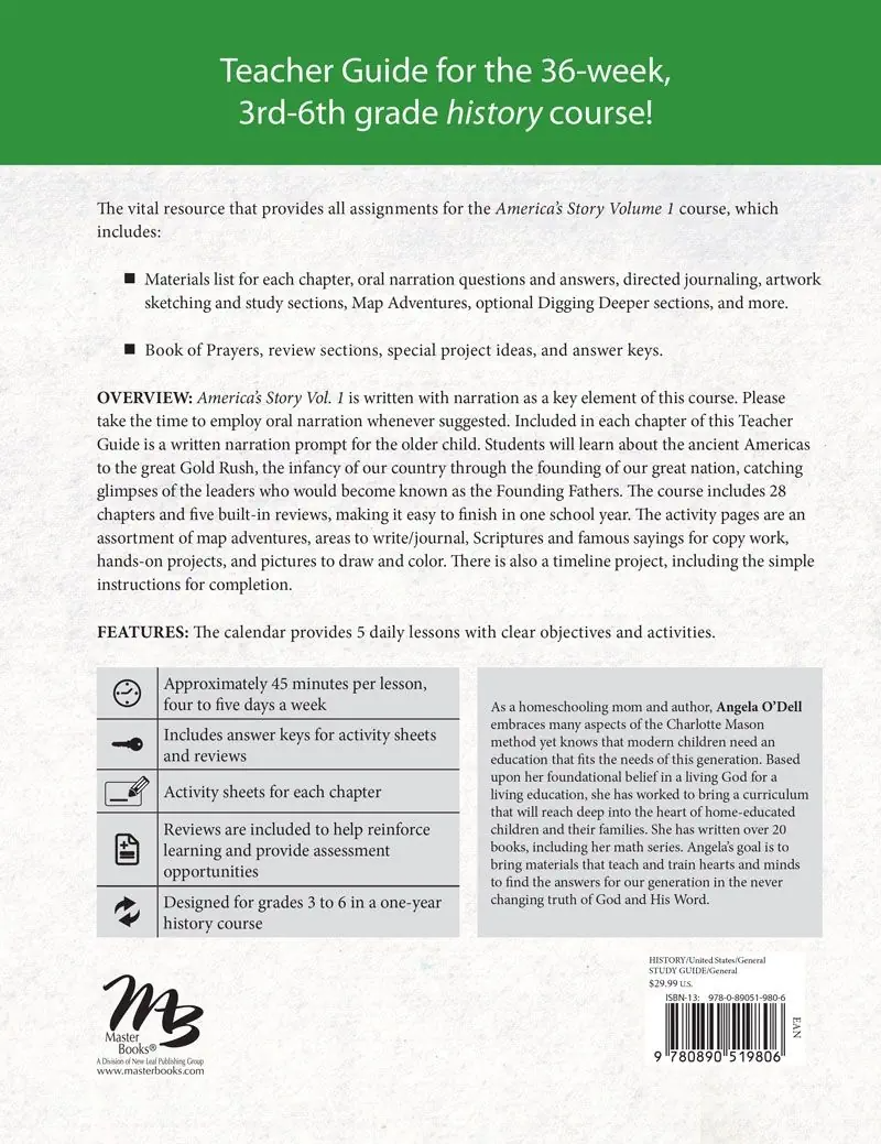 America's Story 1 - Teacher Guide - Grades 3-6